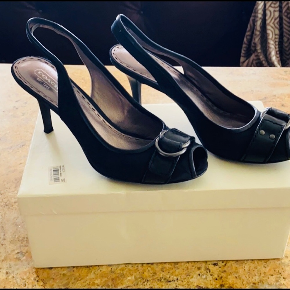 Super comfy BEAUTIFUL Coach Heels!! Never worn.